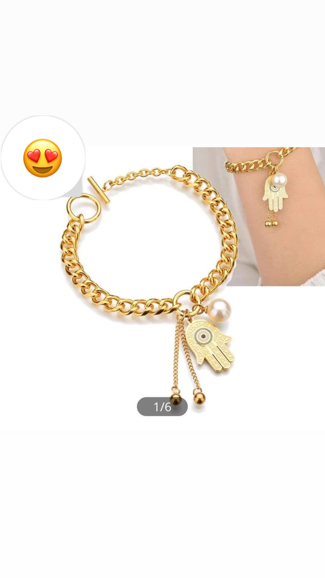 Pulsera manita y Perla