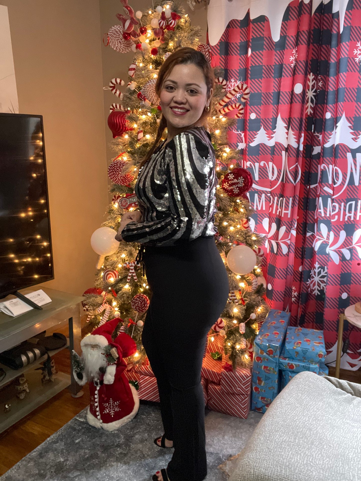 Pantalón negro de lazos