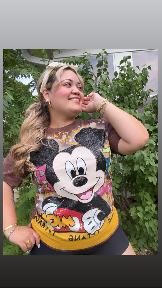 Playera Mickey lentejuelas